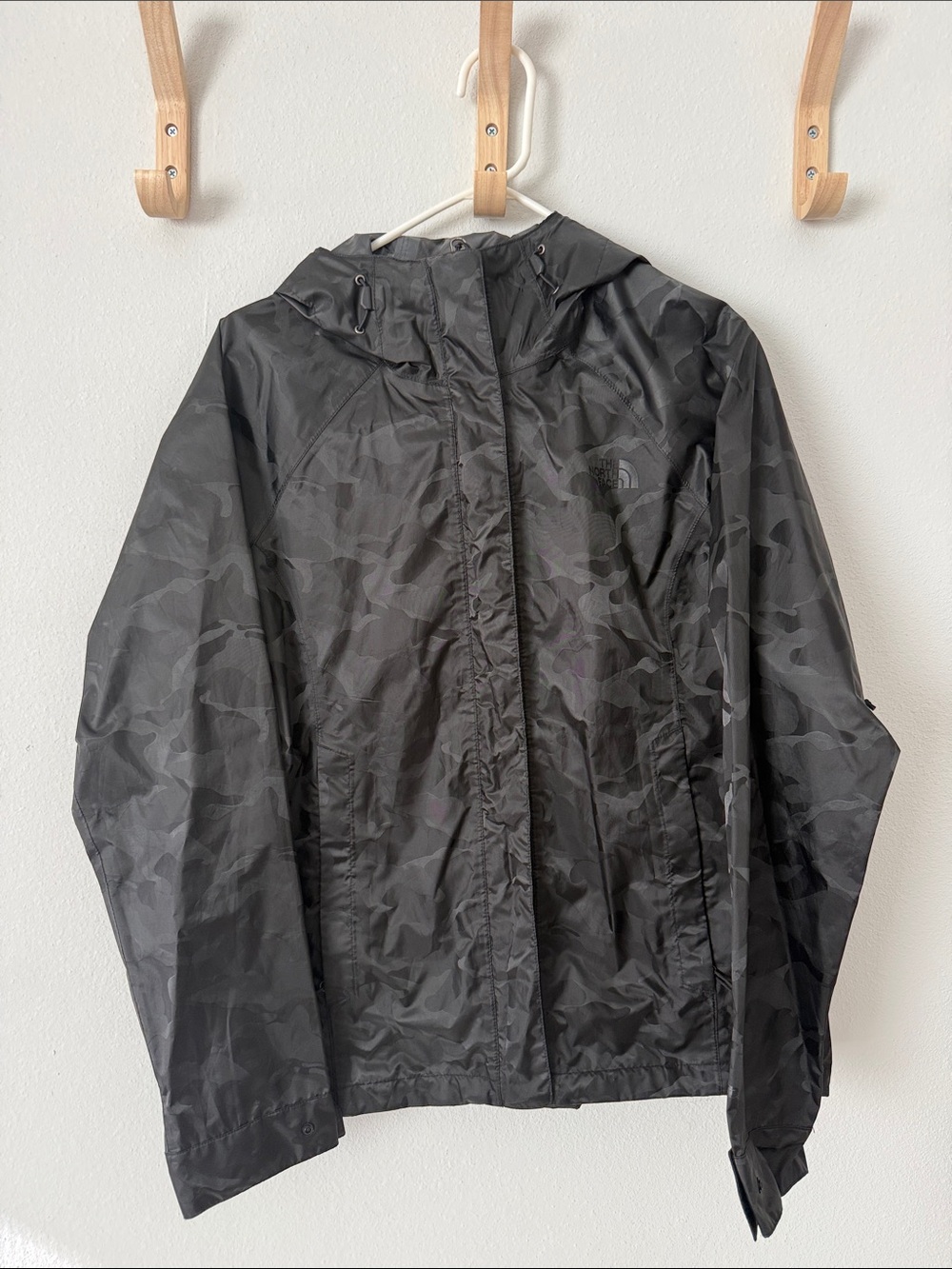 The North Face Women's Black Camo Hooded Utility Jacket